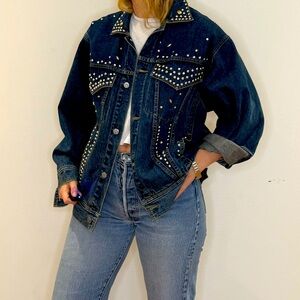 Awesome Vintage Studded Jean Jacket Size Medium